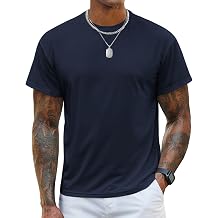 Mens Cropped T-Shirt Loose Fit Casual Short Sleeve Basic Tee for Men