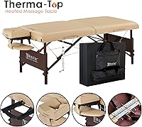 Vista 2 de Master Massage Paquete de mesa de masaje portátil Del Ray Therma Top de 30 pulgadas, color crema