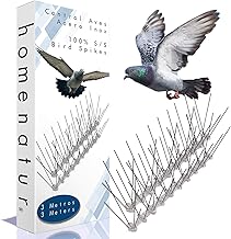 HOMENATUR Anti-Pigeon Spikes Stainless Steel – 3 Metres – 12 Rows 25 cm – Bird Repellent Picks – Pigeon Repellent – Bird Repeller – Outdoor Bird Scare Pest Control