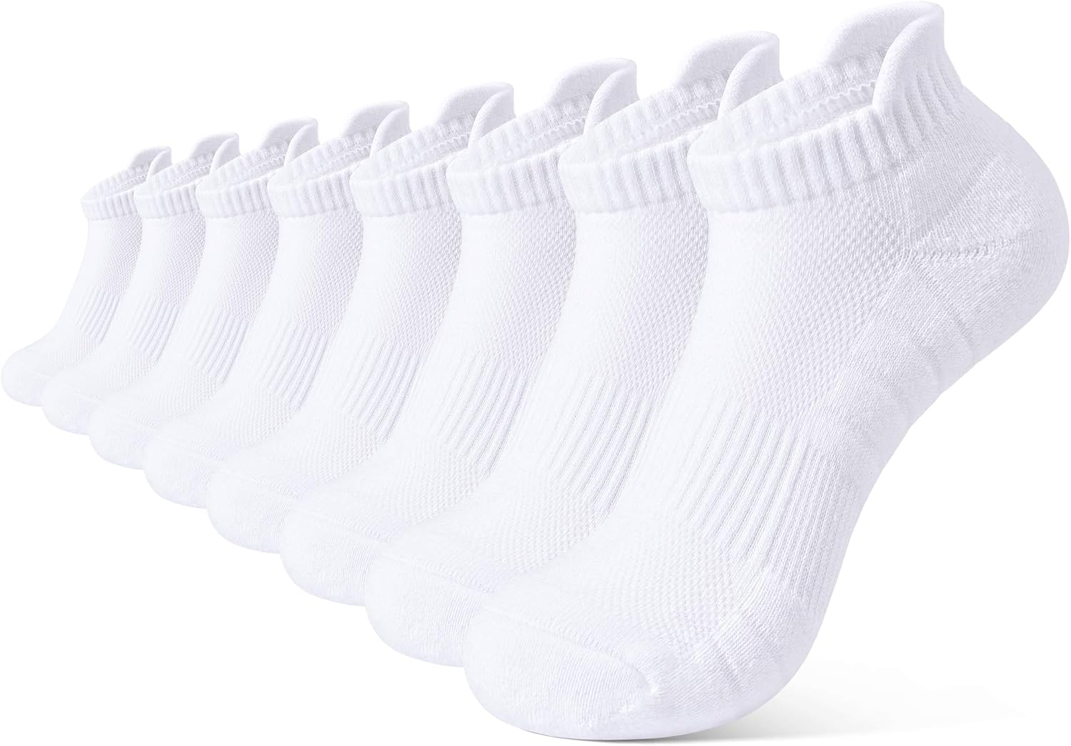 BOOPH Kids Ankle Socks Boys Girls Athletic Cushioned Low Cut Socks for Running 8 Pairs 4-14 Years