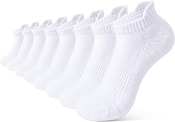 BOOPH 8 Pairs Kids Ankle Socks Boys Girls Athletic Cushioned Low Cut Socks | Running Socks for 4-14 Years