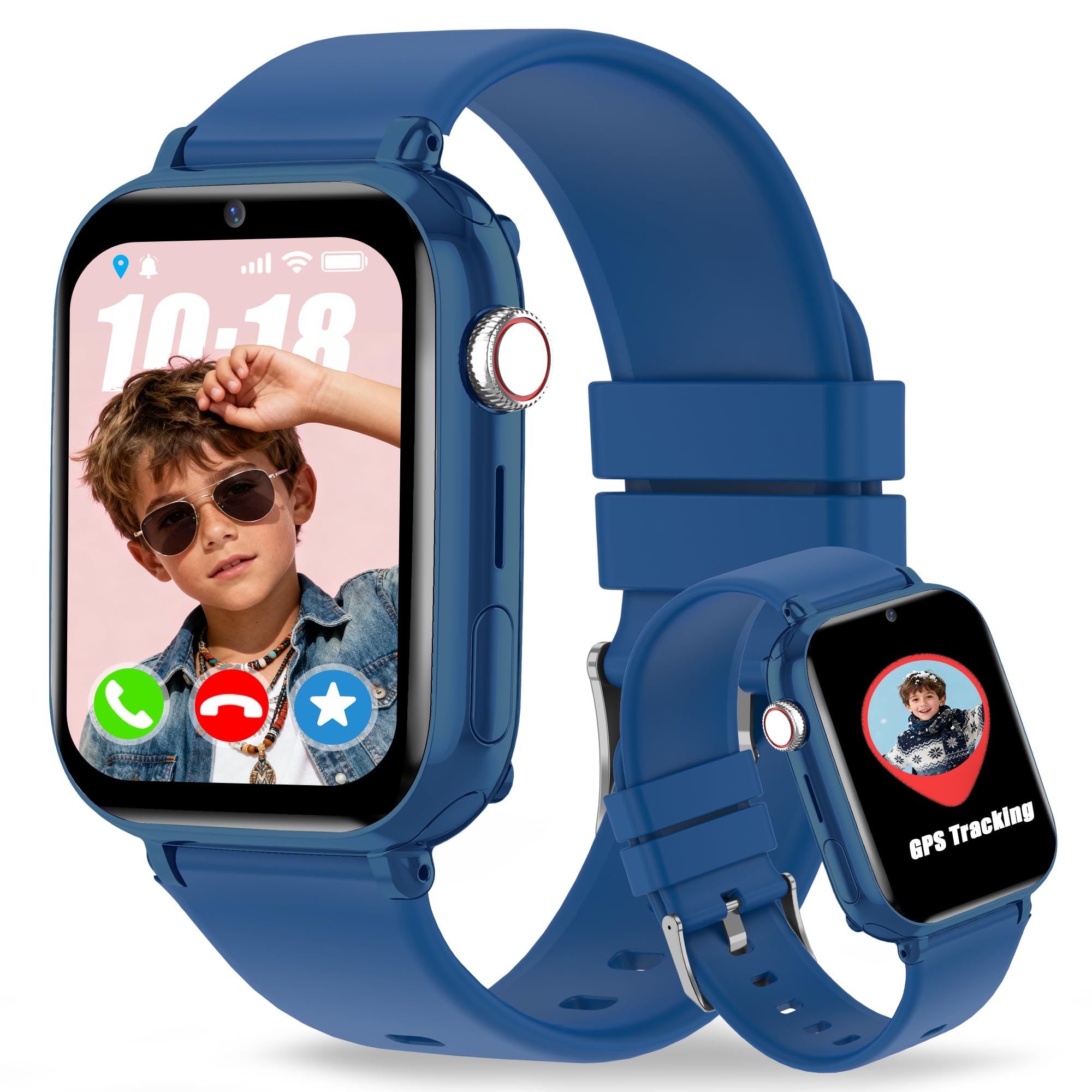 Smartwatch Bambini 4G GPS, Videochiamate, SOS, Voce Chat, Fotocamera Regali | posizione in tempo reale, chat familiare, modalità scuola, telefono, giochi, ip68, sveglia, compleanno ragazza ragazzo