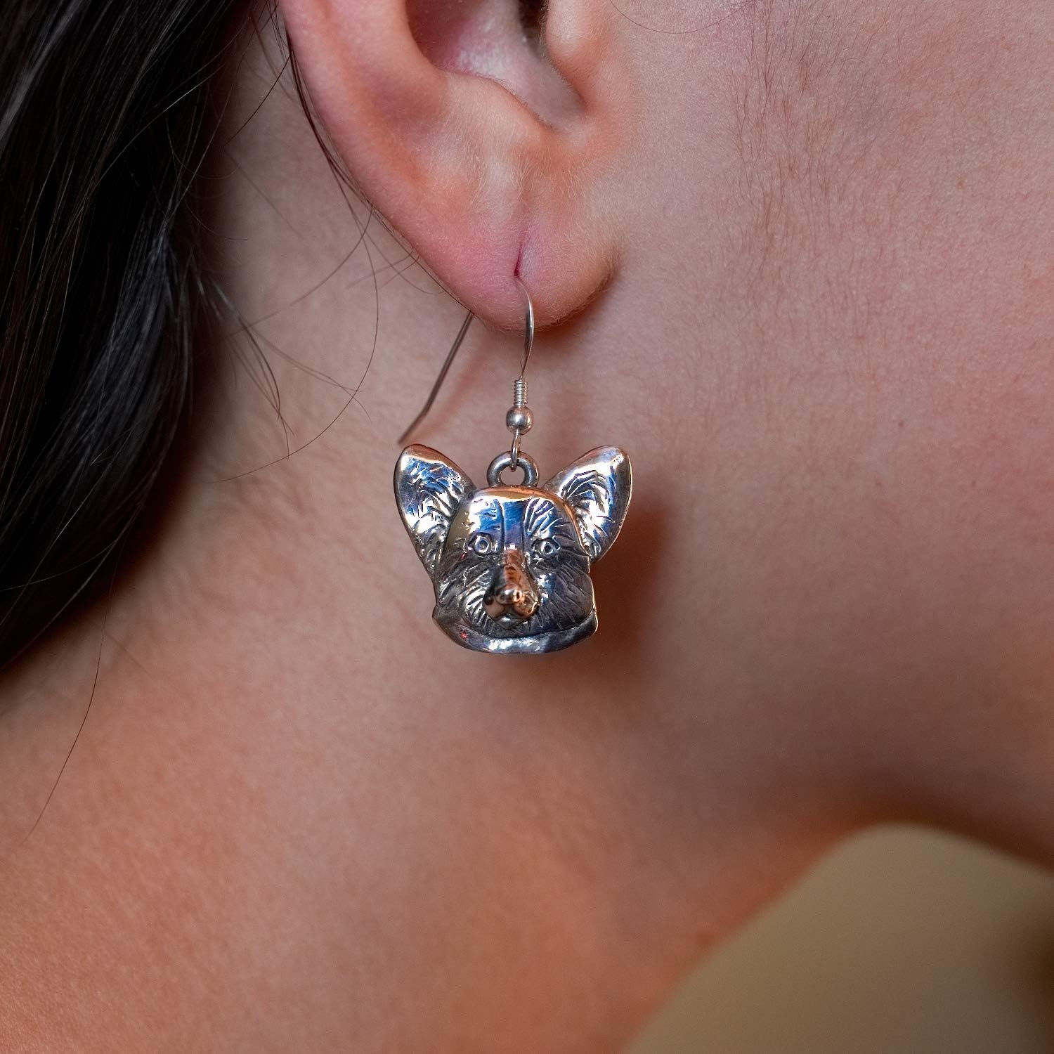 Sterling Silver Corgi Earrings by The Magic Zoo