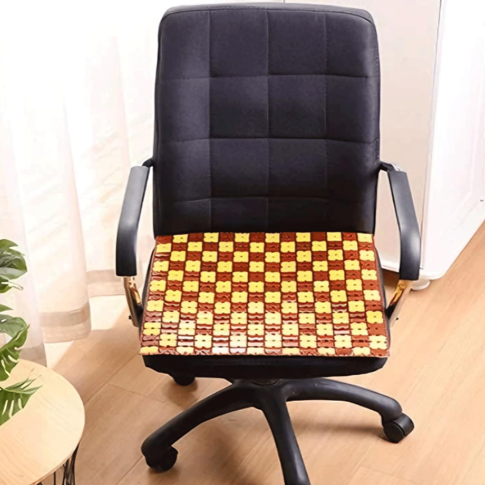 Almohadilla de enfriamiento Asiento automóvil bambú | Varios tamaños multicolores for asiento de automóvil y silla de oficina: tapete de bambú refrescante(Brown,40*45cm)