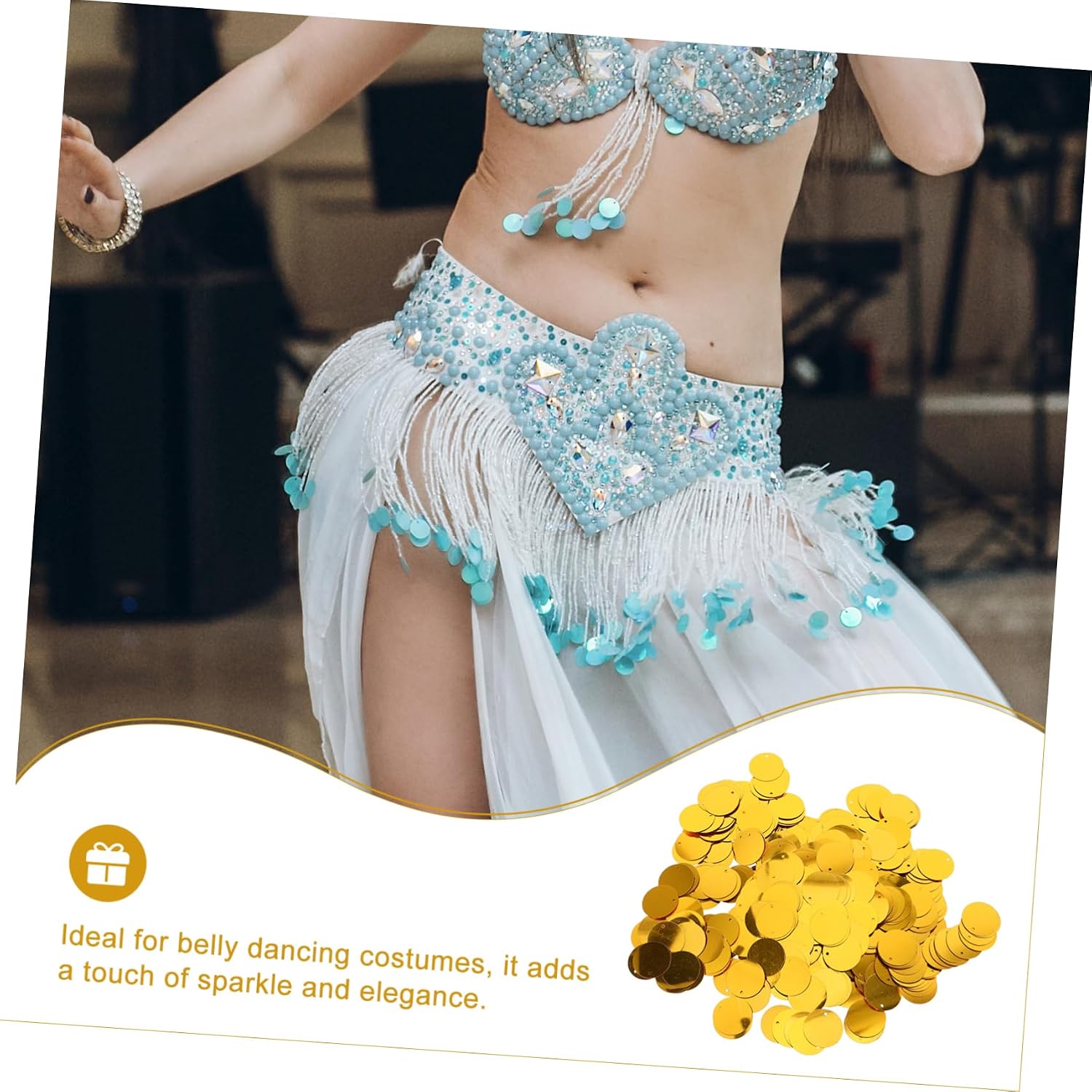 OSALADI Loose Shiny Sequins Craft Spangles with Round Plastic Disc for DIY Arts Sewing and Embellishments for Skirts and Costumes