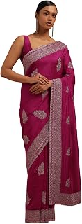 Soch Womens Tussar Embroidered Saree With Stone Work