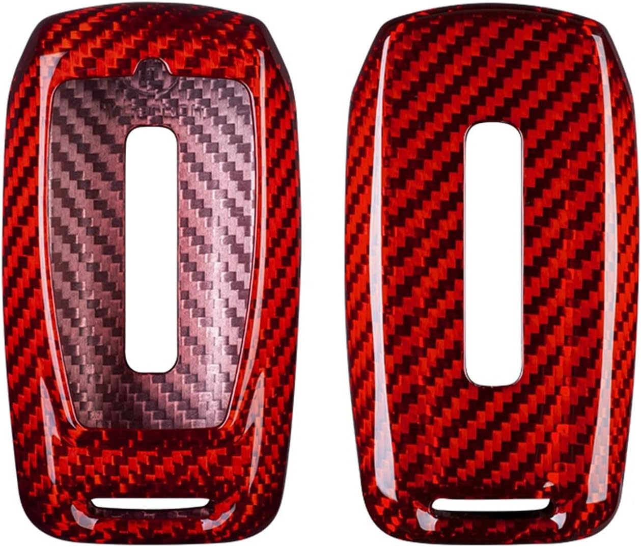 Genuine Carbon Fiber Key Fob Cover for Dodge RAM 1500 2500 3500 4500 5500 2019-2024 Smart Car Remote Key Fob Case for Men Women - Red
