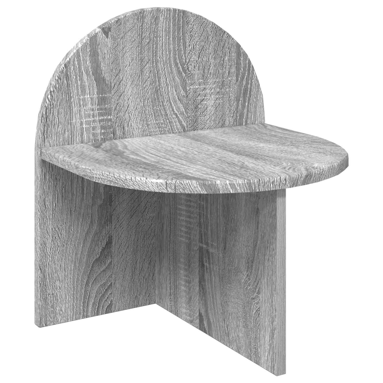 Table de Chevet Silhouette Arrondie Moderne en Bois d'Ingénierie Gris Sonoma 45,5cm
