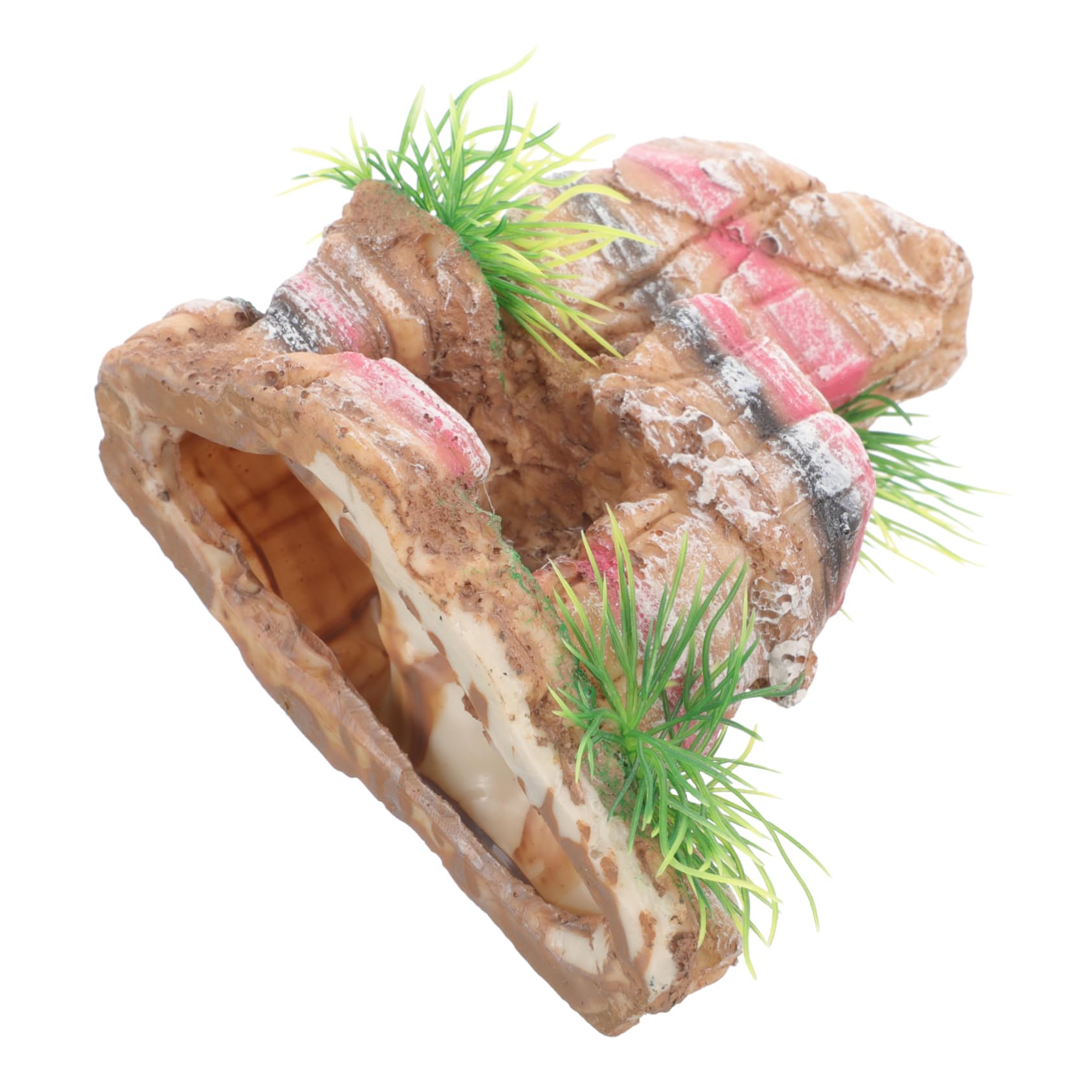 ifundom 4 Piezas Adorno de Rocalla Pecera Decoración Cueva Oculta Peces Ornamentación y Terrarios y Oficina