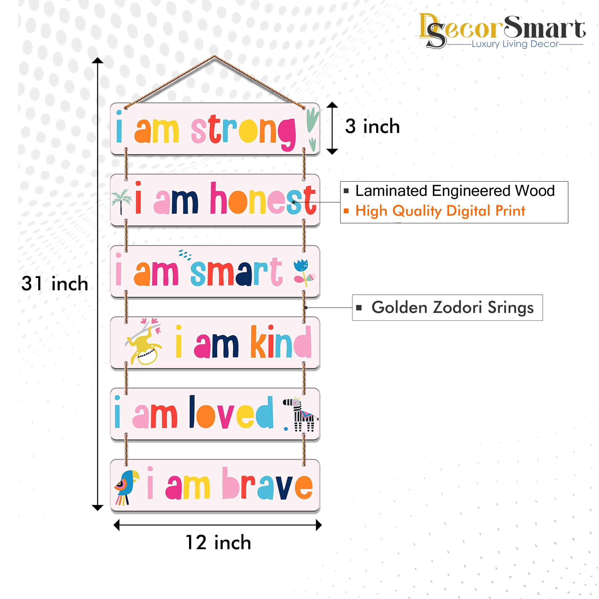 Kids Room Wall Hanging - Inspirational Affirmation Sign -5 Kids Room Wall Hanging - Inspirational Affirmation Sign -5
