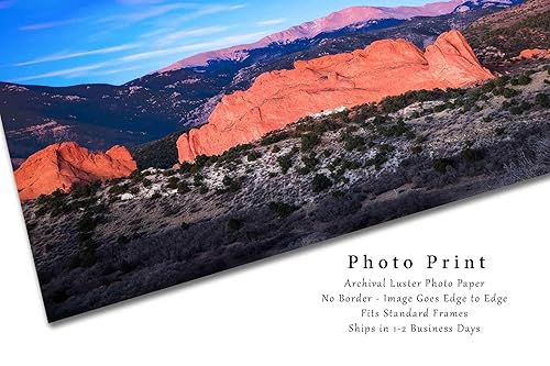 Miniatura 7 de Western Photography Print (Not Framed) Picture of Pikes Peak Overlooking Garden of the Gods on Winter Morning in Colorado Springs Rocky Mountain