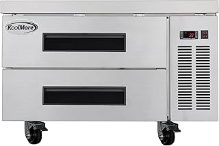 KoolMore KM-CBR-362D 36 in. Commercial Chef Base Storage Cabinet for Cold Foods, Fresh Ingredients, and Condiments, Refrigerated Pull-Out Drawers, Rolling Caster Wheels, ETL Listed, Stainless-Steel