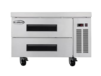 KoolMore 36 in. Commercial Chef Base Refrigerator Storage Cabinet for Cold Foods, Fresh Ingredients, and Condiments, Refrigerated Pull-Out Drawers, Rolling Caster Wheels, ETL Listed KM-BR-362D