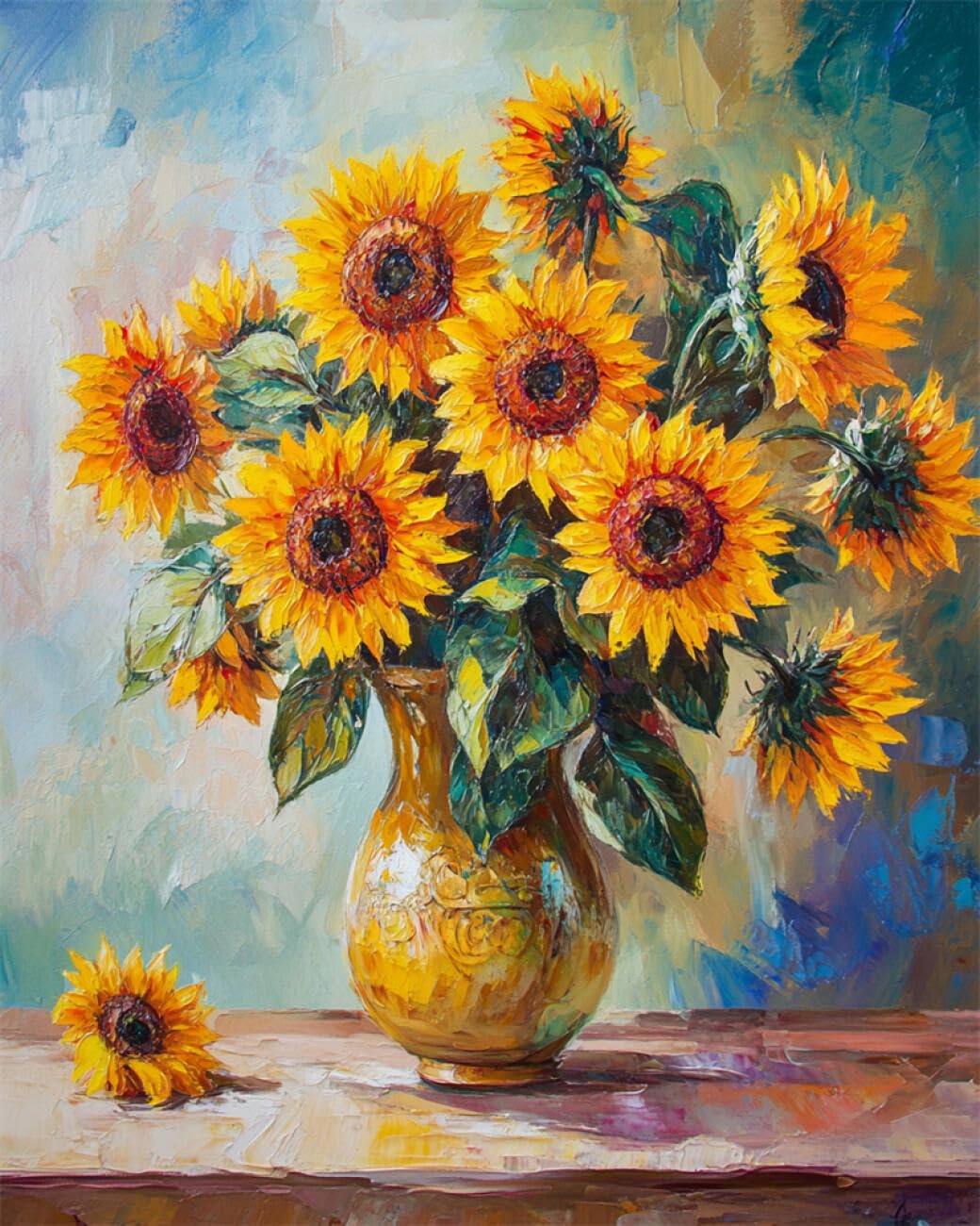 RKFLGEW DIY Bead Embroidery Kits Sunflower Oil Painting 30x40cm