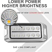 Vista 3 de Agrieyes Luces estroboscópicas ámbar 2 en 1, con luz de posición roja, luces intermitentes de base de aluminio para vehículos de rescate, luces LED