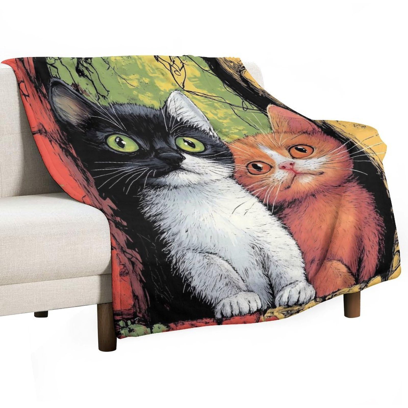 YHGSREUOH Funny Cat (4) Flannel Blankets Fleece Soft Throw Lightweight Plush Gifts for Couch, Bed, Cozy Sofa Plush, Chair, Lovers 80x100cm(30x40in)