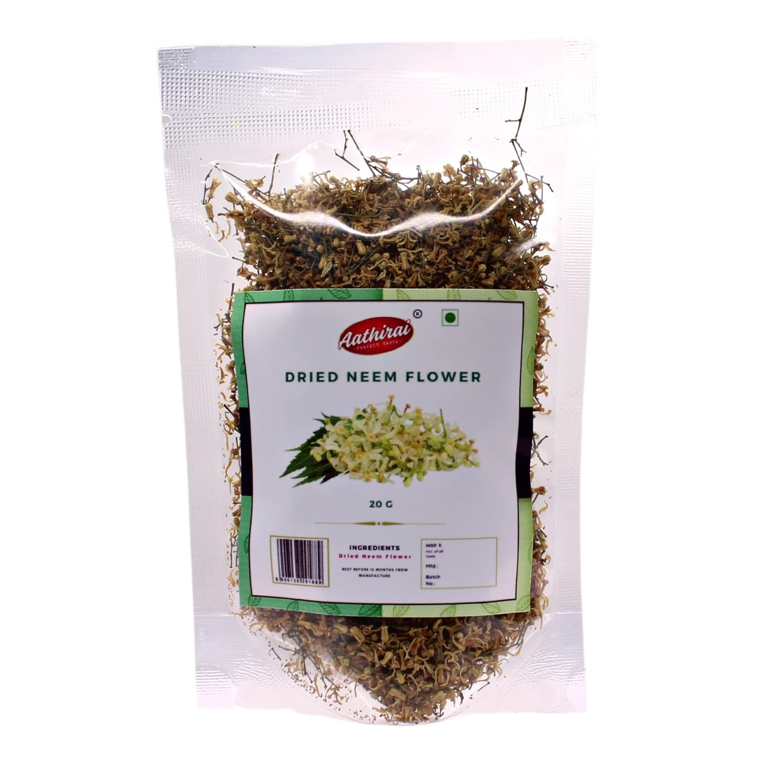 Aathirai Dried Neem Flower 20 GMS Organic Neem Flower Indian