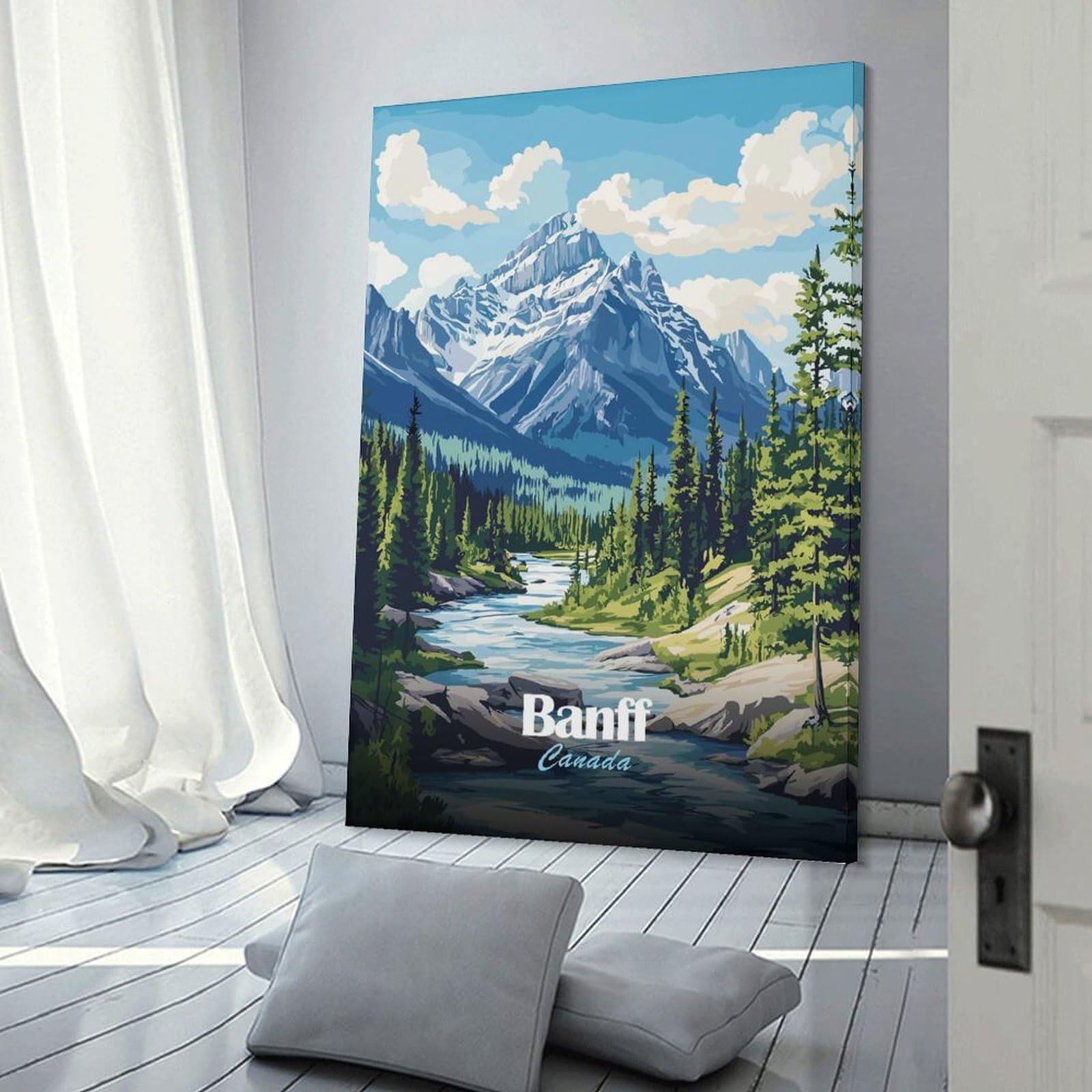 Junmoney Wall Picture Print Banff National Park Landscape(4), 08x12inch(20x30cm), for Entrance Walls, Hall Decor Or Foyers, A Neat Decor Update for Hallways