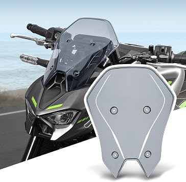 Motorcycle Windshield Windscreen +60mm Higher Fit for Z900 Z 900 2025 Wind Deflector Visor, Light Smoke