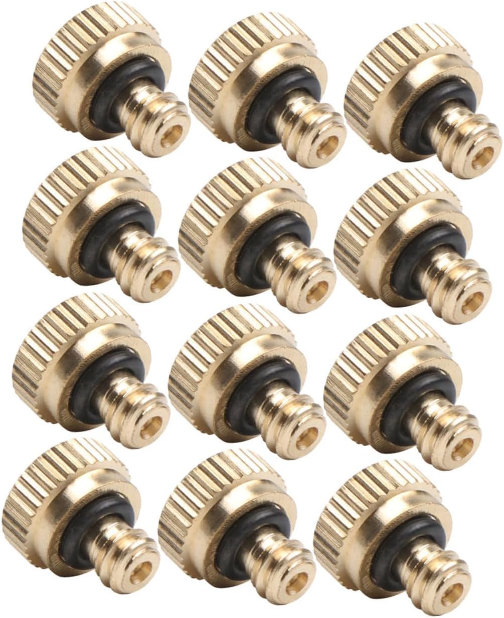 Kisangel 120pcs Low Pressure Brass Misting Nozzles for Outdoor Cooling Fine Atomizing Sprayers for Watering Landscaping and Greenhouse Irrigation