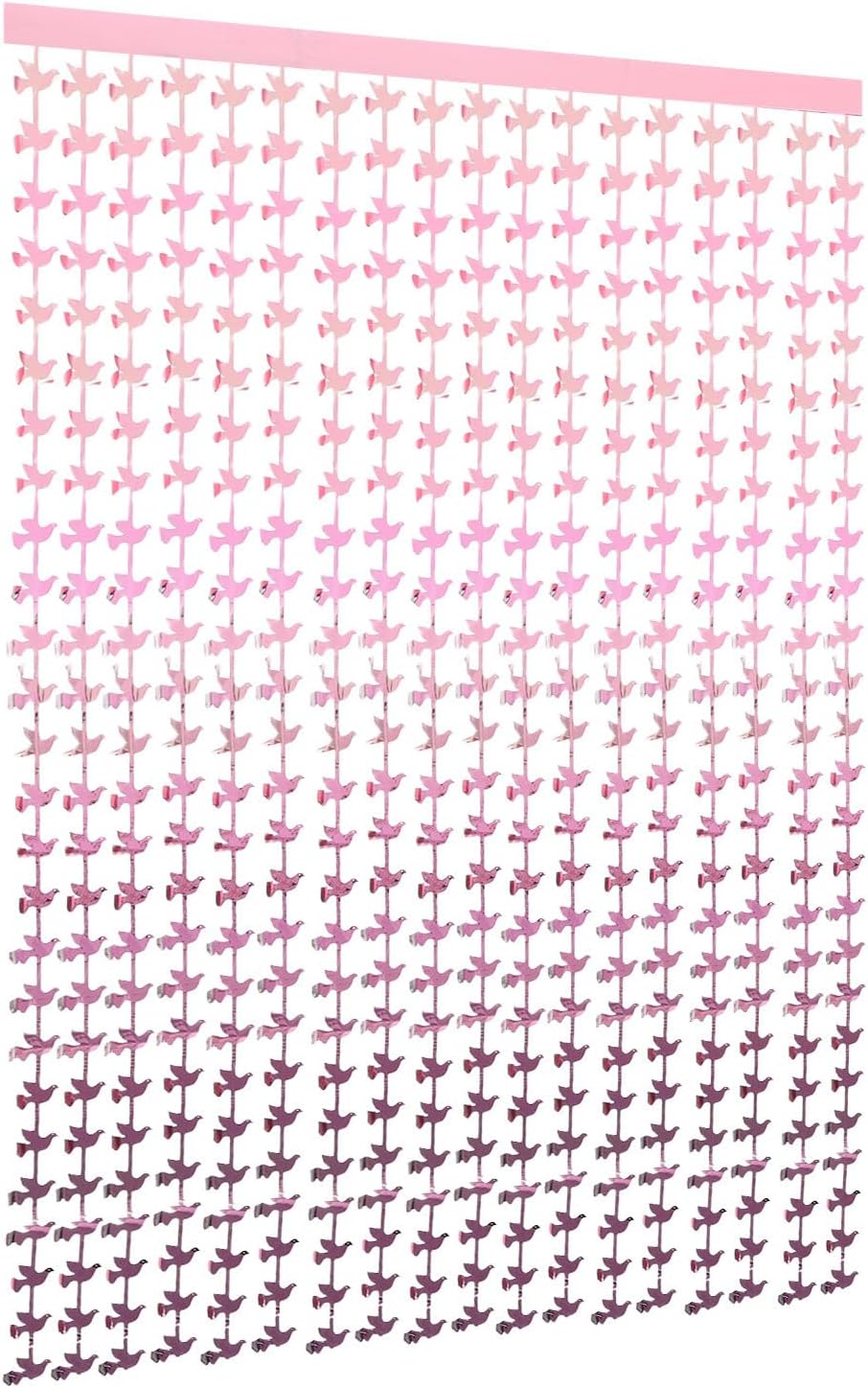 Beavorty Pink Pet Pigeon Fringe Curtain with Hanging Rings, Adjustable Length and Easy Installation, Door Curtain for Shower or Wedding Backdrop, Festive and Romantic Party Decoration