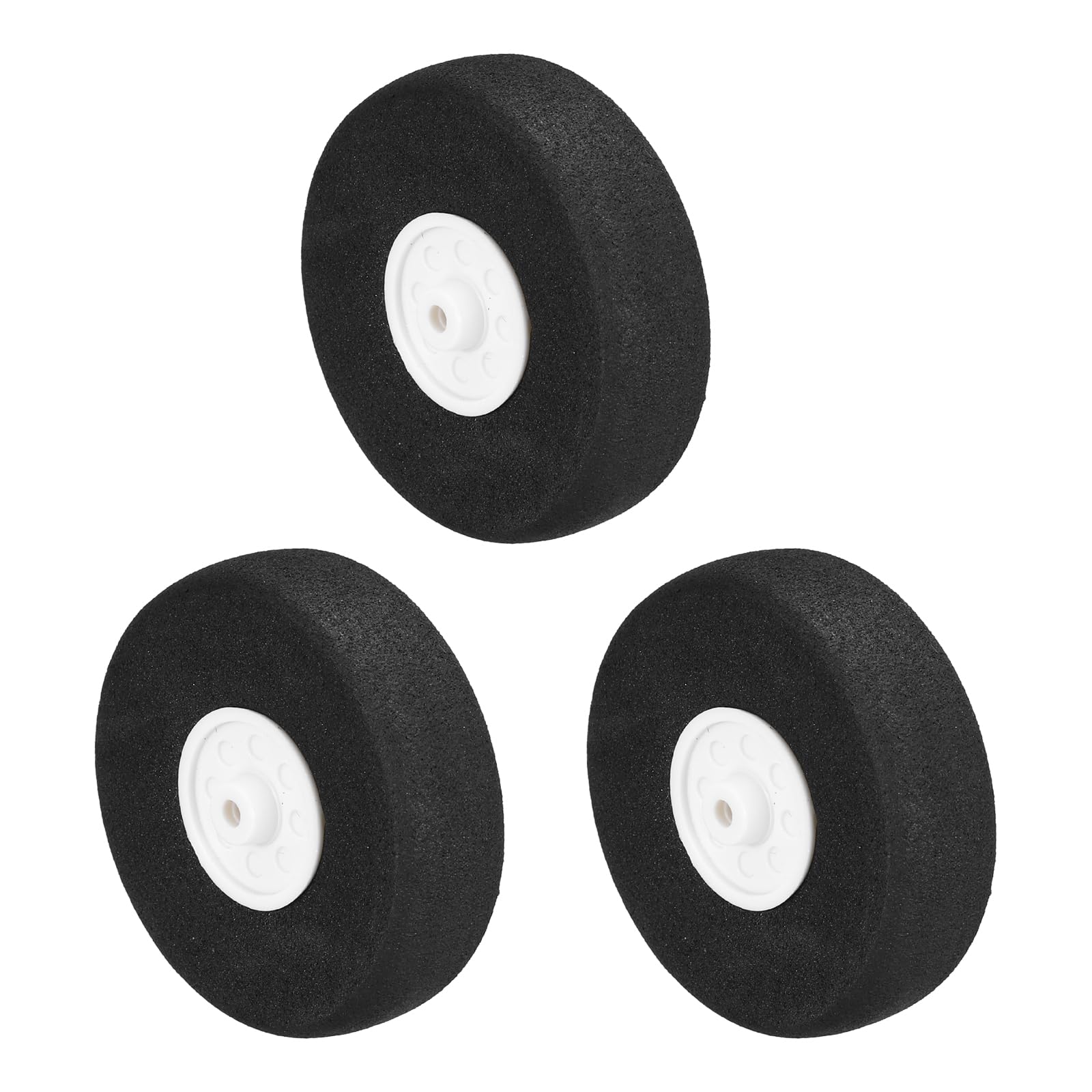 Muiltvoe RC Airplane Wheels 2.2" OD RC Aircraft EVA Sponge Wheels Tire Tail Wheel Replacement for DIY RC Model Plane Aircrafts Helicopter, Pack of 3