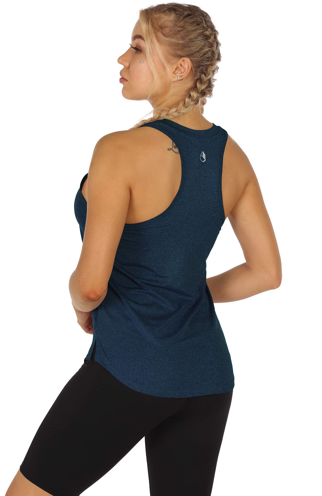 icyzone Damen Sport Tank Top Racerback Fitness Laufen Shirt Sport Oberteile Yoga Gym Top, 3er Pack