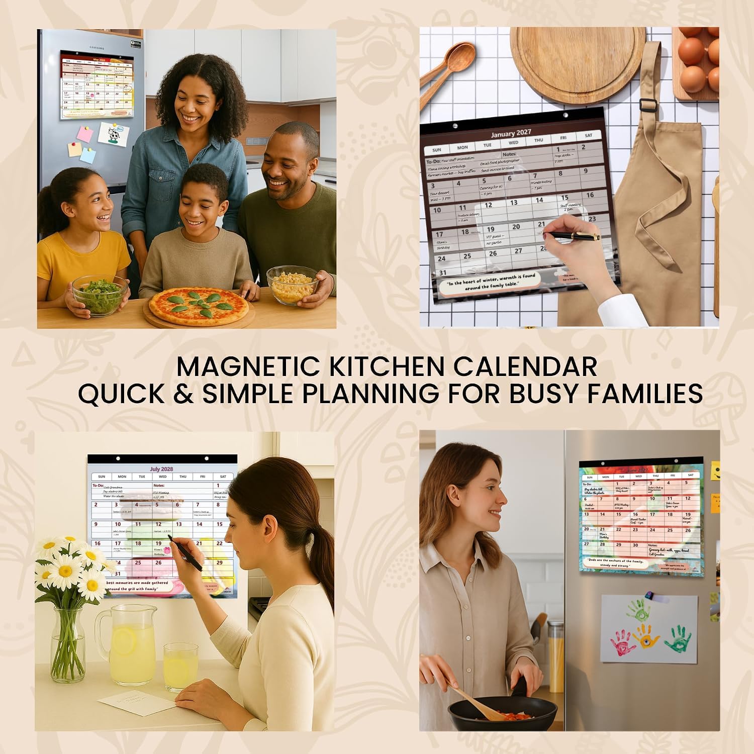 Fridge Calendar 2027 2028 by StriveZen, Magnetic, Monthly 10x10 Inch, Academic, Refrigerator, Desktop, Gift, Teacher Family Busy Mom Office, January 2027- December 2028 image 5