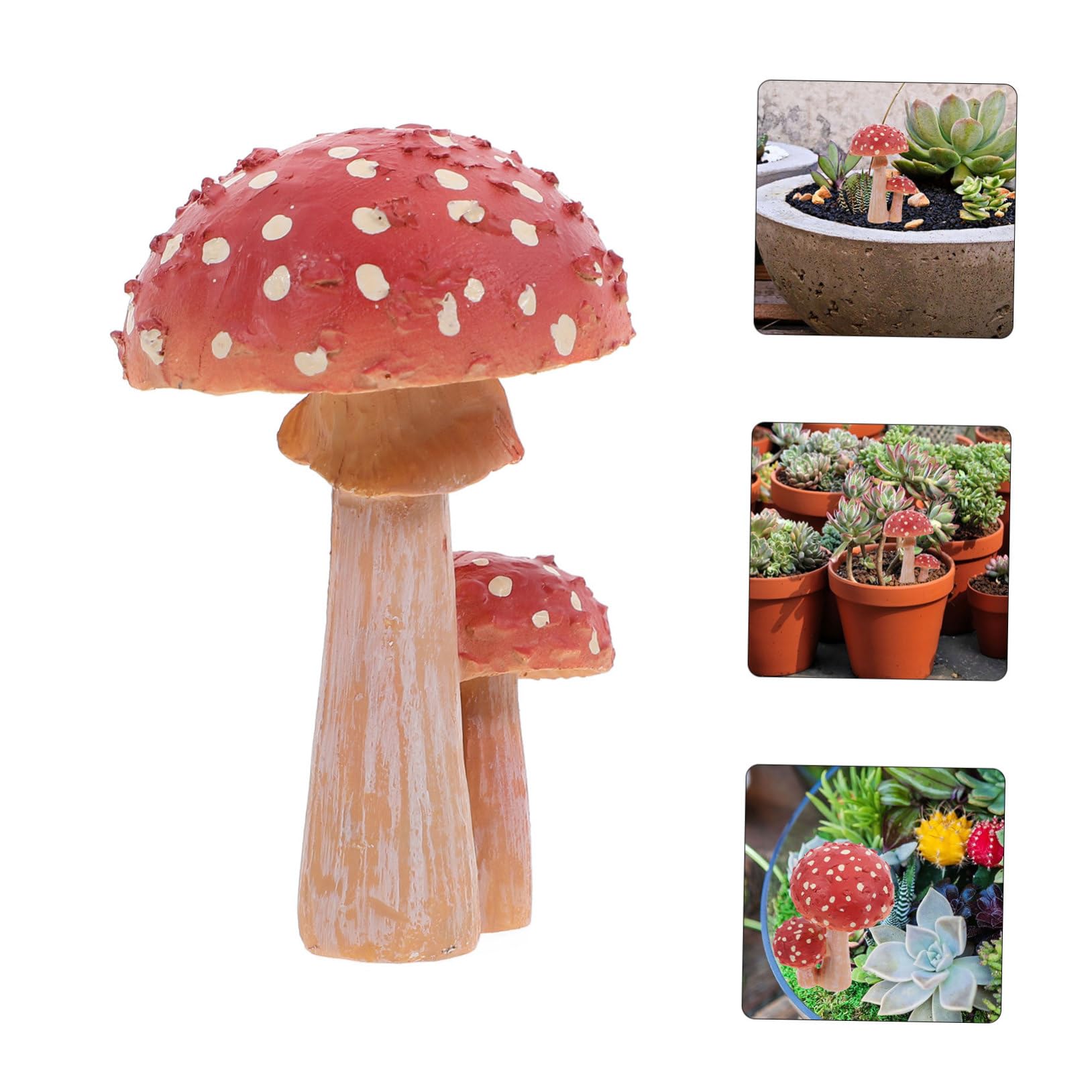 BESPORTBLE Lot De 4 Figurines De Bonsaï en Forme De Champignon Décoration De Jardin Mini-Champignons Piquets Extérieurs Pots De Fleurs Artificiels Sculptures Miniatures Décorations