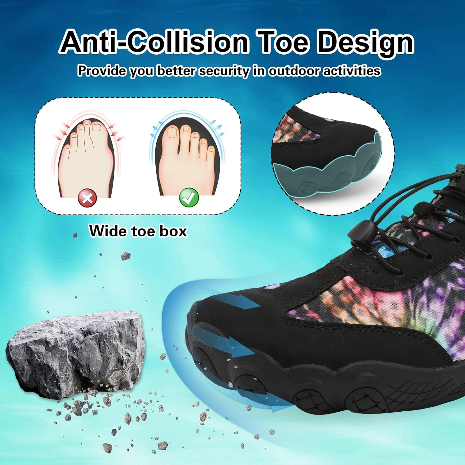 XIHALOOK Water Barefoot Shoes for Women Men Wide Toe Minimalist Barefoot Shoes Quick-Dry for Beach Swim River Pool Lake Surfing Training