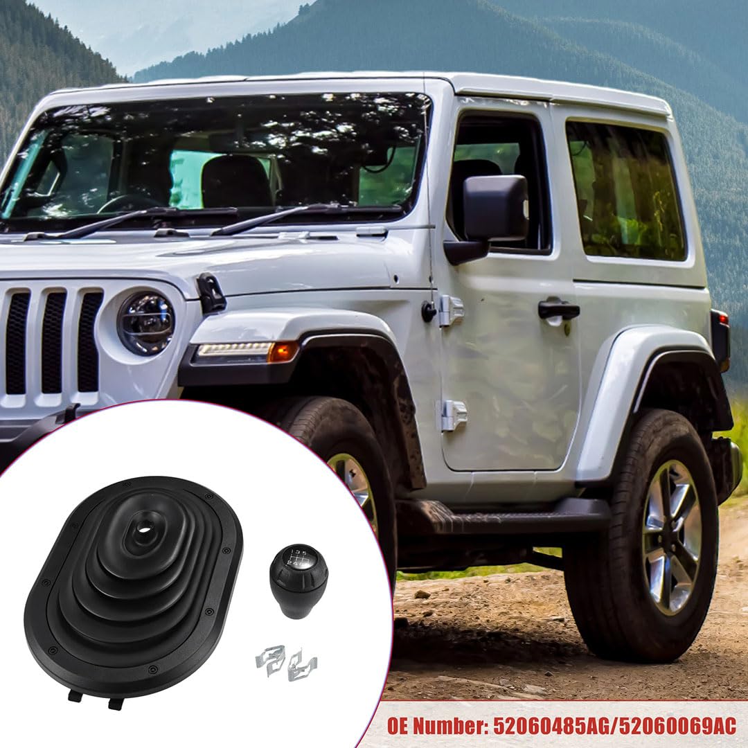 GałKa Zmiany BiegóW dla Jeep Wrangler 2007-2010, Czarna osłona dźwigni zmiany biegów skrzyni manualnej 52060485AG/52060069AC