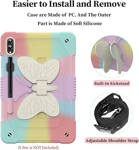 Miniatura 5 de HOGENL Funda para Samsung Galaxy Tab S9+ Plus de 12.4 pulgadas con soporte para bolígrafo S, Galaxy Tab S9+ 2023 lanzado con soporte de mariposa,