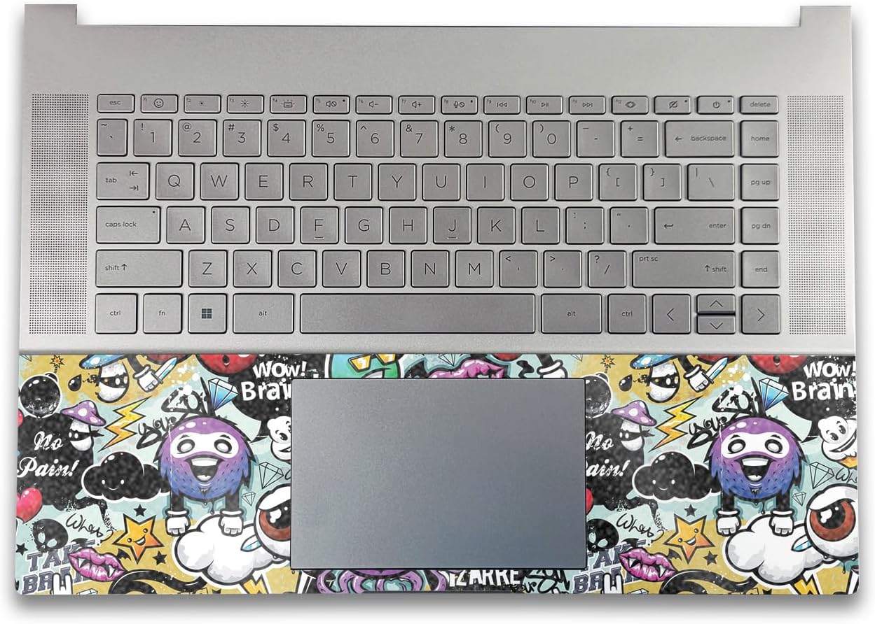 Glossy Glitter Laptop Skin Compatible with HP Envy x360 16” (2023) - Oddballs - Premium 3M Vinyl Protective Wrap Decal Cover - Easy to Apply | Crafted in The USA by MightySkins