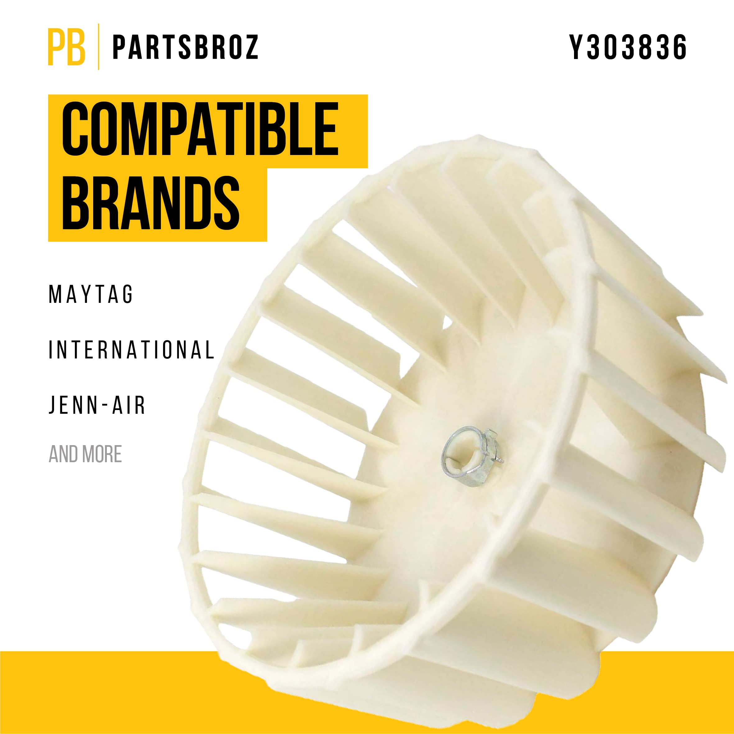 Amazon.com: PartsBroz Y303836 Blower Wheel Compatible With Maytag  