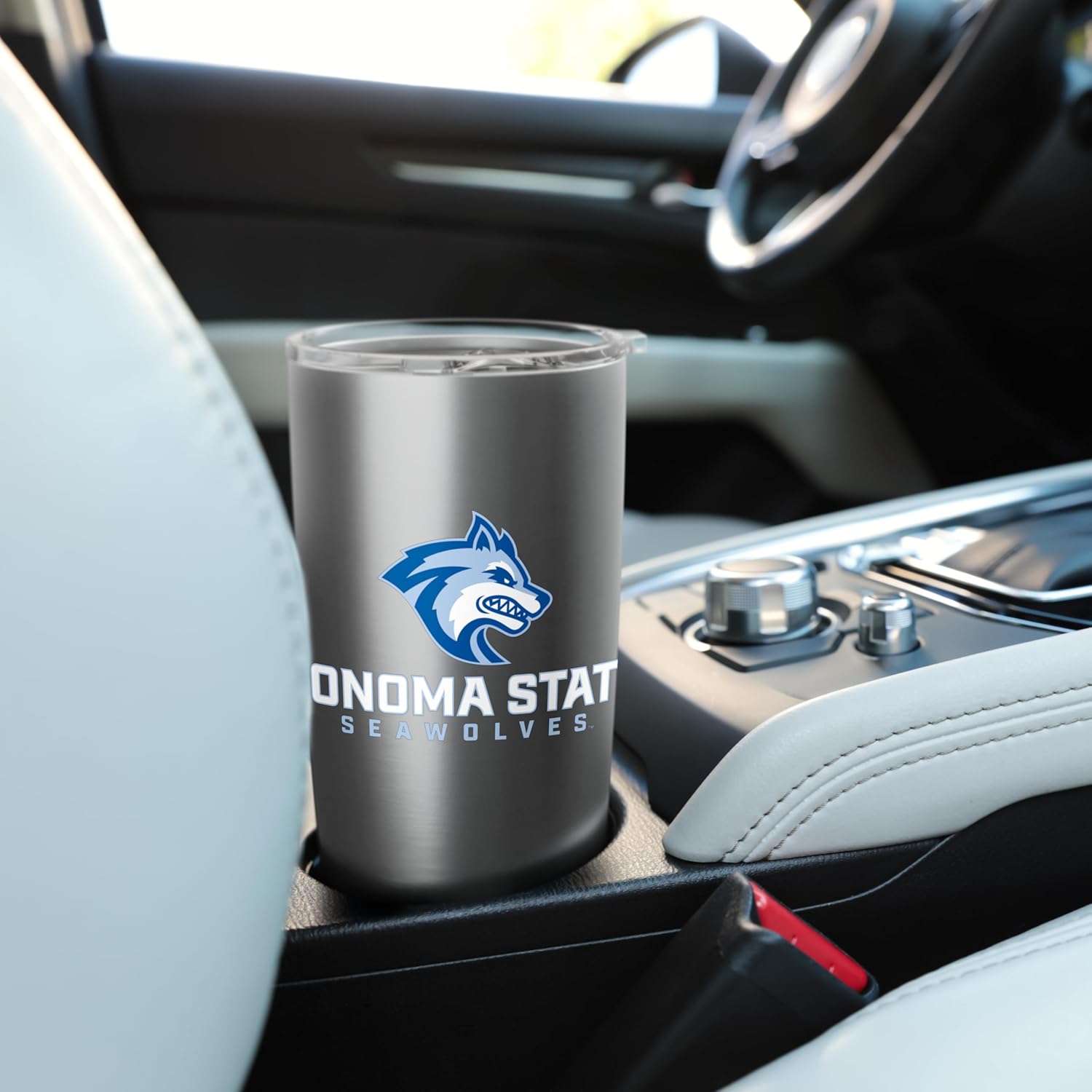 Sonoma State University Seawolves Stacked Seawolf Logo Stainless Steel Insulated Tumbler