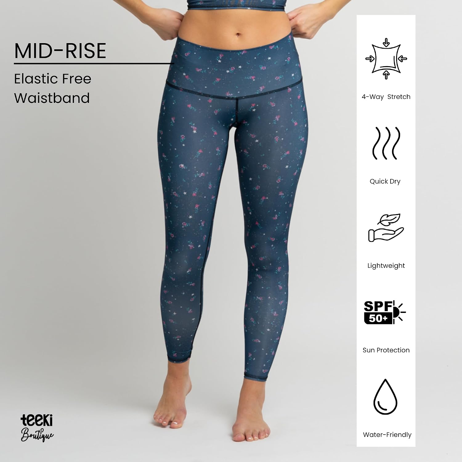 teeki Hot Pants Leggings for Women, USA Made Sustainable Eco Luxury Activewear Quick Dry