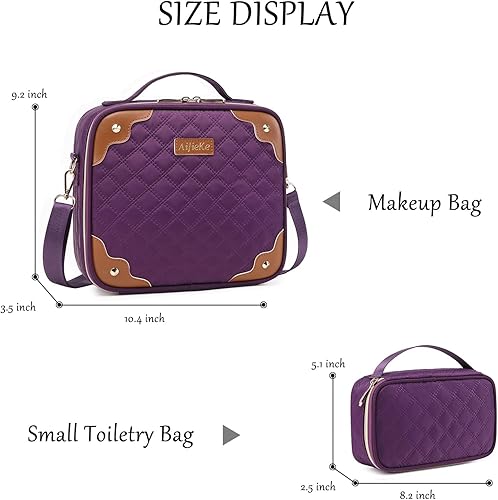 Miniatura 5 de Bolsa de maquillaje de viaje, bolsa de cosméticos con estuche organizador de maquillaje pequeño, bolsa de maquillaje grande para mujeres, bolso para