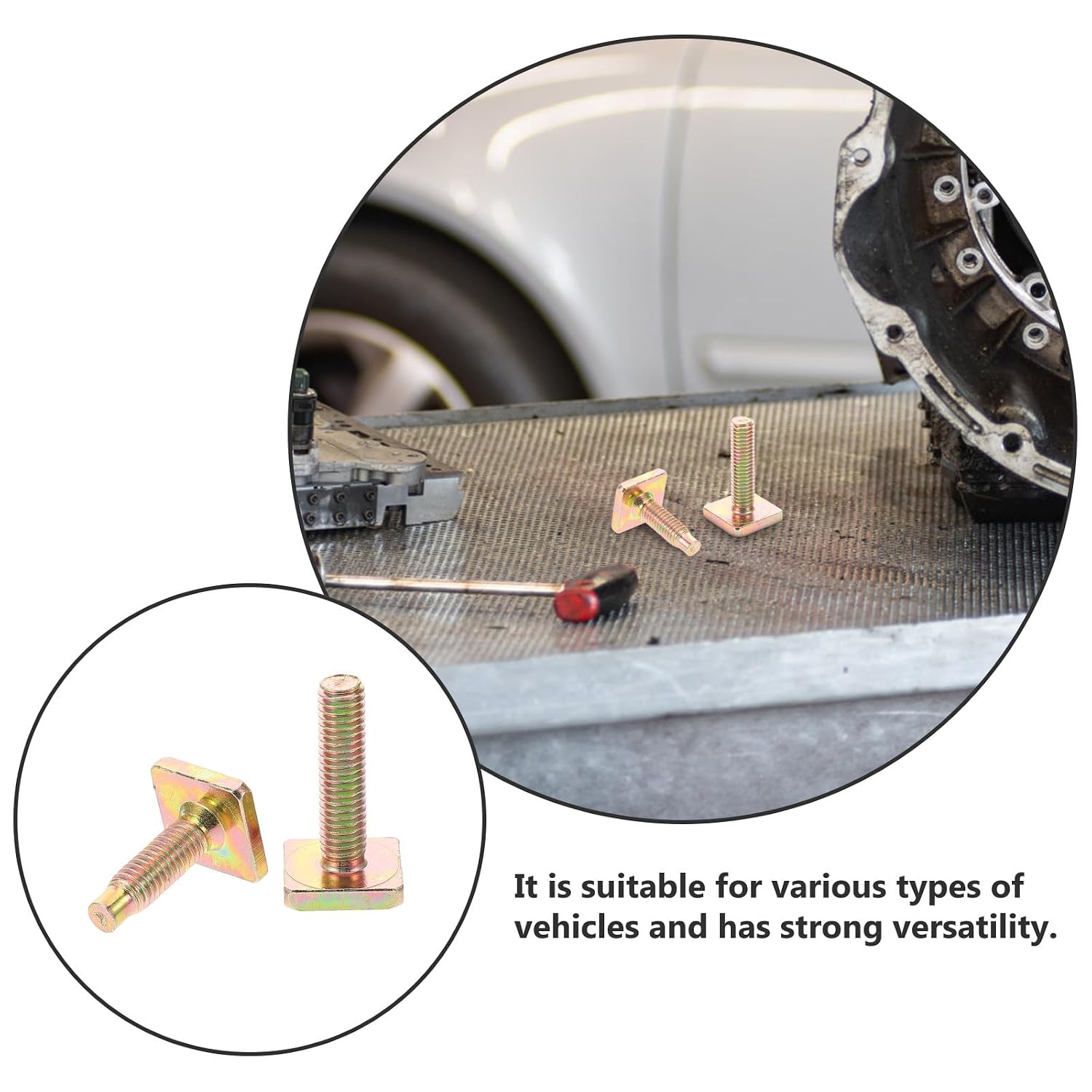 Square Head Machine Screws Bolts Multipurpose Automotive Body Fasteners Wear-Resistant Car Repair Bolts for Wheel Covers Bumper Retainers Engine Hoods, Short and Long Set