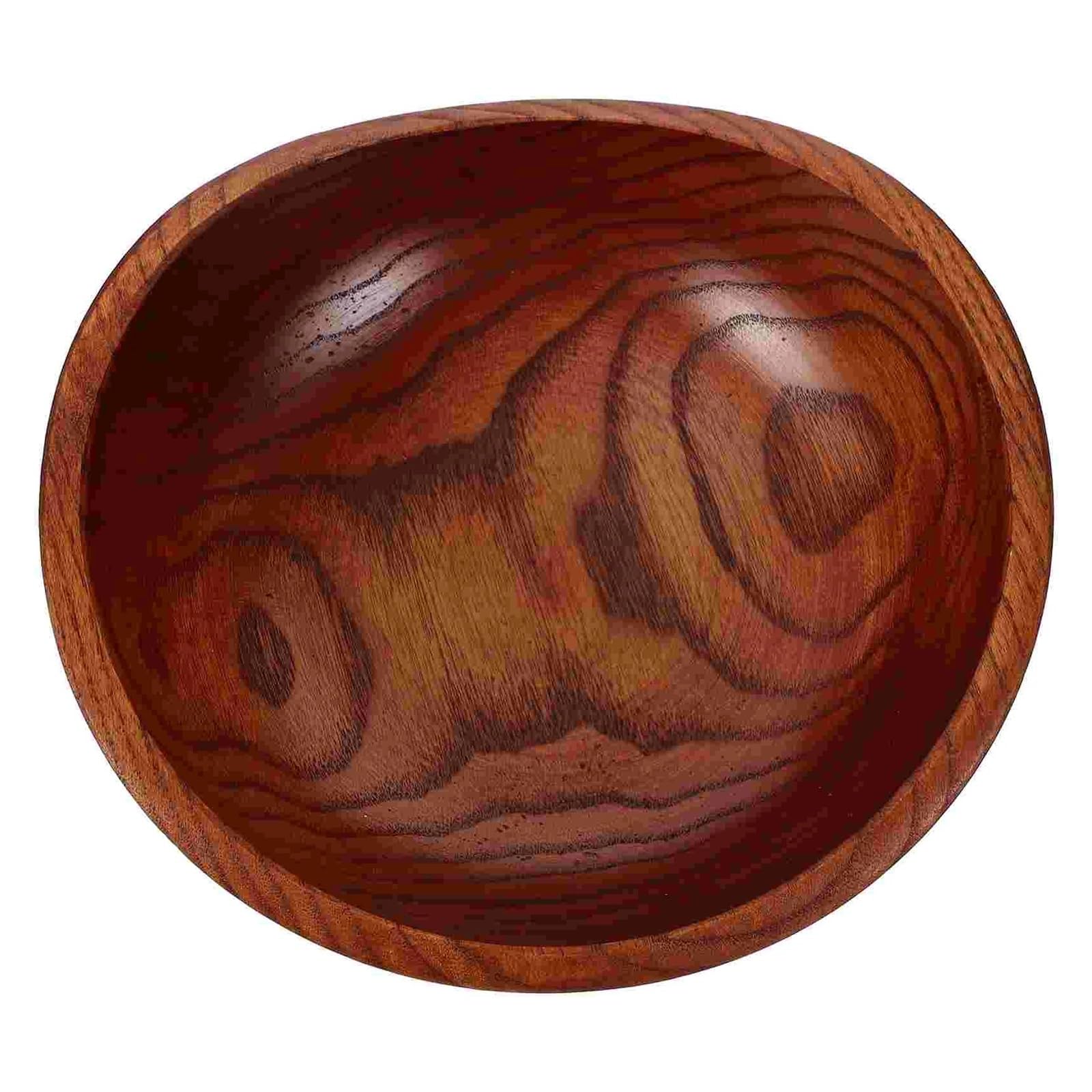 Cuenco de madera para servir frutas y ensaladas, decoración de cocina ecológica, cuenco grande de madera, cuenco de madera natural hecho a mano, vajilla sostenible