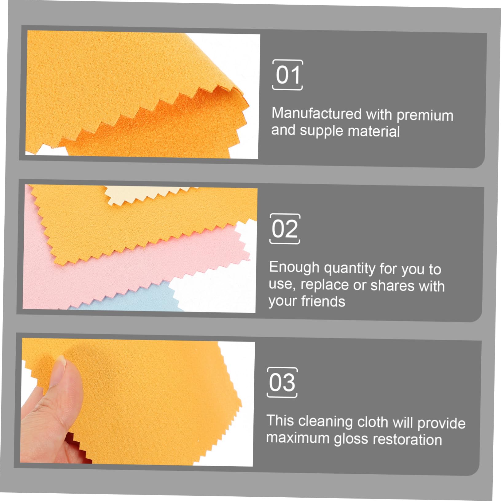 Artibetter 5 Set Panno per Pulizia Gioielli Microfibra per Argento E Assorbe Polvere E Impronte Riutilizzabile E Morbido per Accessori E Superfici 15 Pezzi * 5