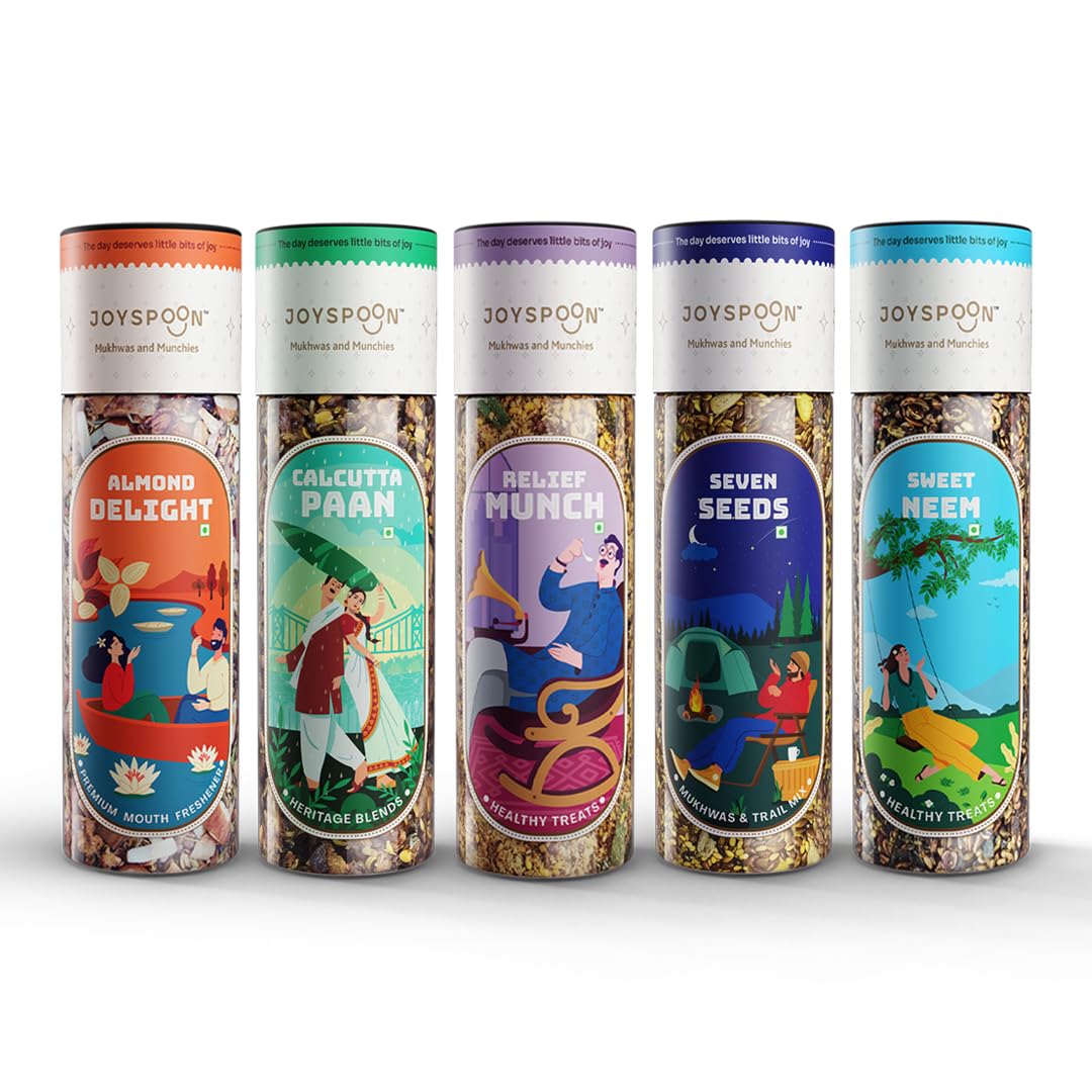 JOY SPOON Mouth Freshener Mukhwas Combo (5 X 100Gm) | Sugar Free Mukhwas Mouth Fresheners | After Meal Snacks | Trail Mix (Almond Delight, Relief Munch, Calcutta Paan, Seed Splash And Sweet Neem) (B0D31X11QN) Amazon Price History, Amazon Price Tracker