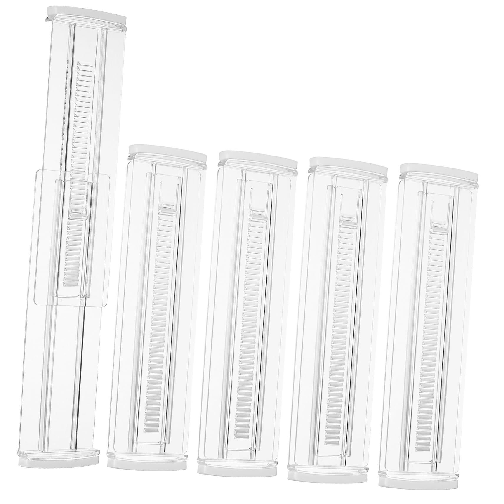 6 Separadores Ajustables de Plástico para Cajones, Organizador de Ropa y Toallas, Resistentes y Fáciles de Recolocar para Dormitorio y Cocina