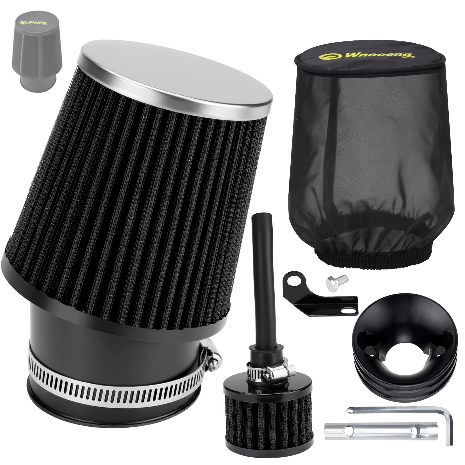 Upgraded Mini Bike Air Filter Adapter Kit with Dust Cover for Predator 212cc Coleman CT200U CT200U-EX BT200X B200 B200R KT196 196cc GX160 Engine Baja MB165 MB200 Mini Bike Go Kart Parts