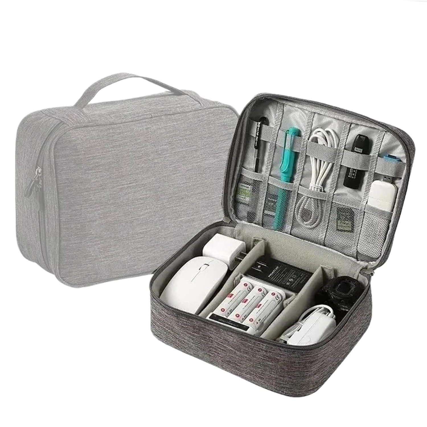 Borsa organizer per cavi. Caricatore per linea dati USB da 2 pezzi(Gray)