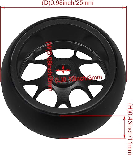 Miniatura 5 de BQLZR RC 128 - Neumático de coche negro en forma de Y de repuesto para WL K989 juego de 4