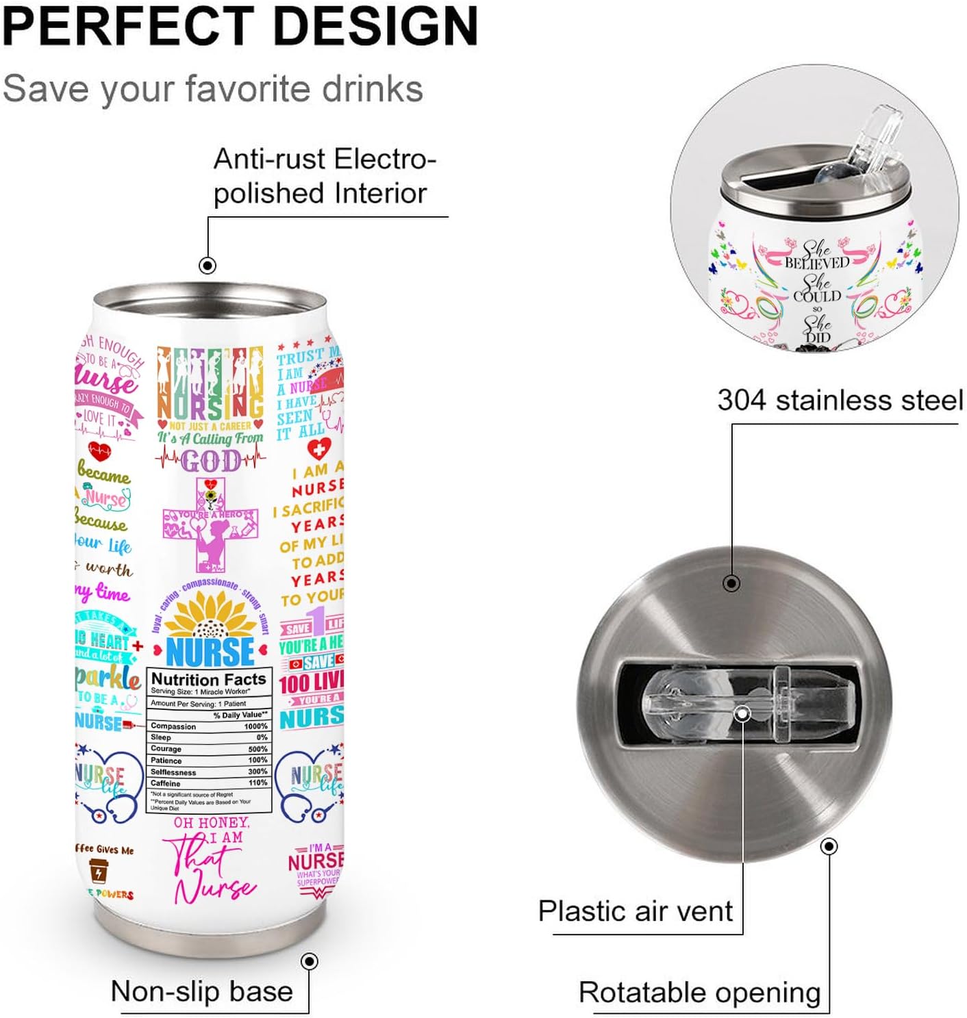 Nurses Tumbler Coffee Travel Mug with Straw,Nursing Gift for Female Nurses, Nurse Appreciation Gift for Women Graduation Christmas Birthday Nurse Week 17 Oz - Image 5