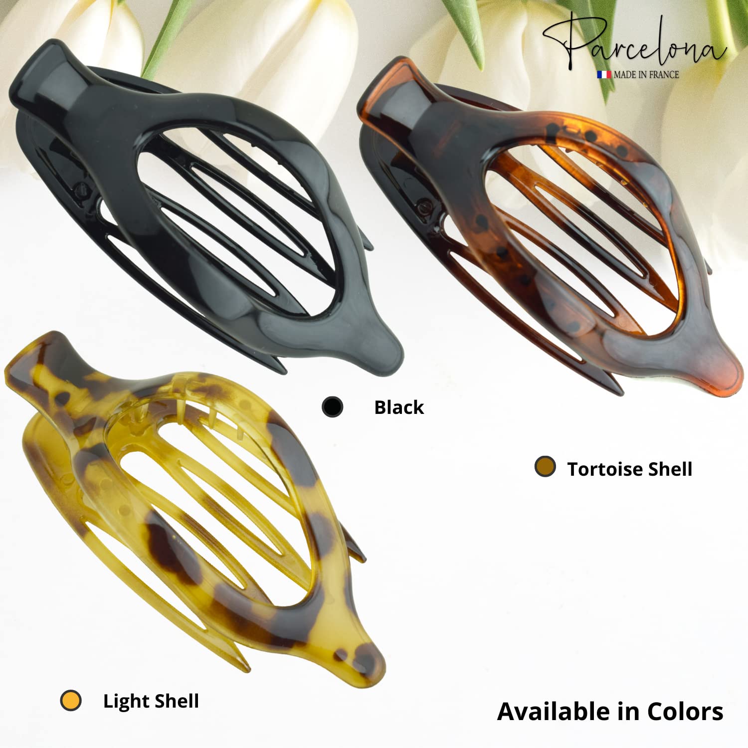 Hair Claw Clip Tortoise Shell Black Strong Grip French Style Durable Parcelona French Small Tortoise Brown Shell Hair Claw Clip  main image 3