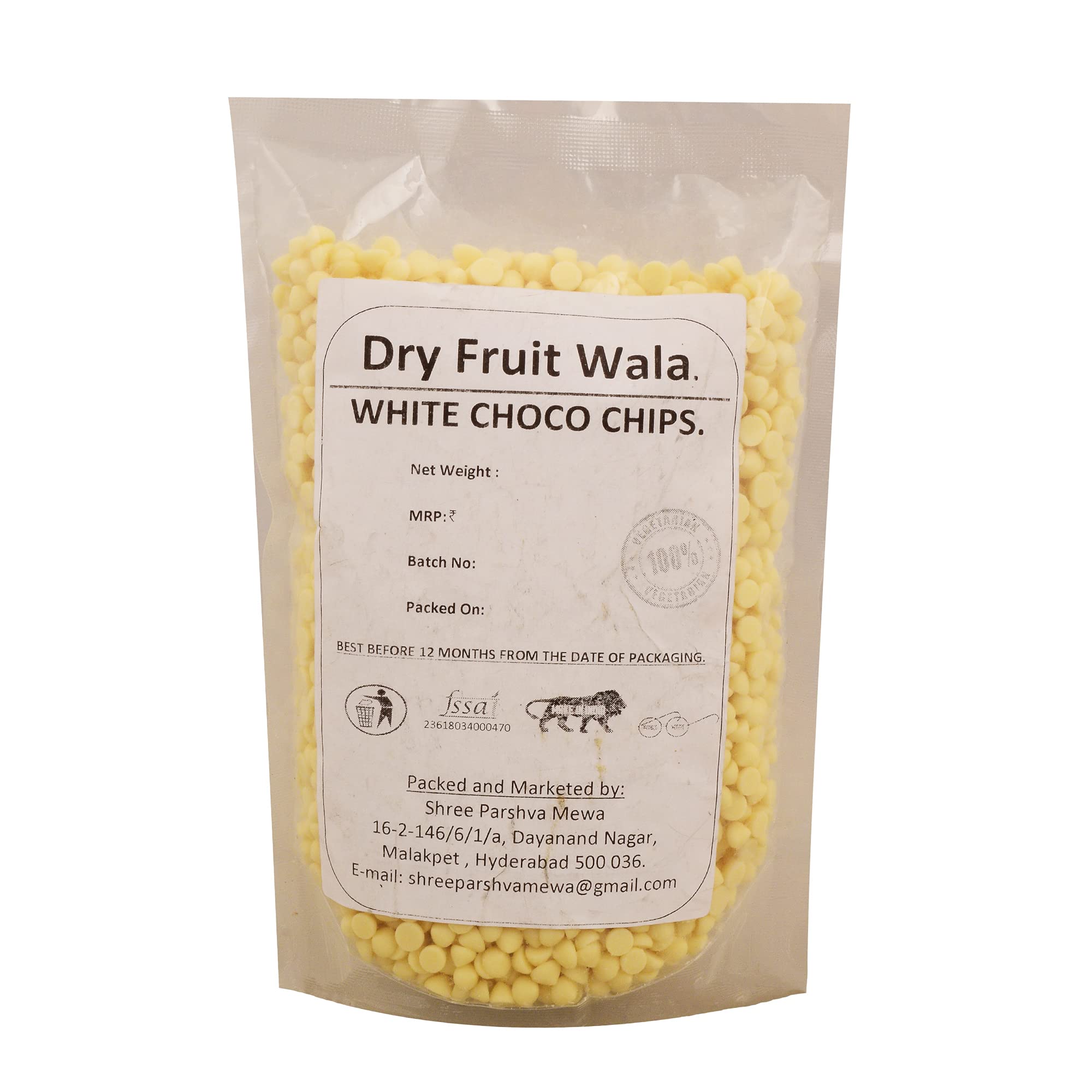 Dry Fruit Wala Choco Chips 250gms, White Chocolate Chips, Choco Chips Packet for Cake, Chocolate Chips for Cake Decoration, Chips - Image 3 thumbnail