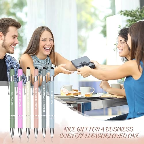 Vista 144 de Zonon - Paquete 12 bolígrafos con frases motivacionales para escuela y oficina, punta fina, escritura uniforme, citas divertidas para regalar a Rosa