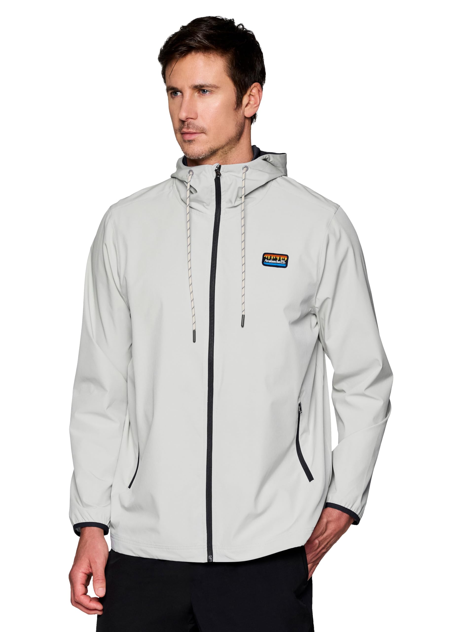 AvalancheQuick Drying Windbreaker Jacket for Men Lightweight Zip Up Rain Coat with Pockets, Adjustable Hem